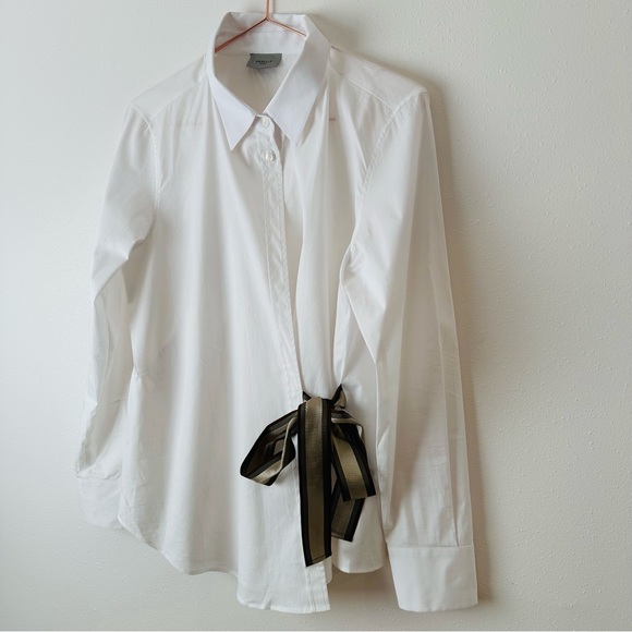 Marella sport long sleeve wrap poplin blouse shirt tie waist - Picture 9 of 11